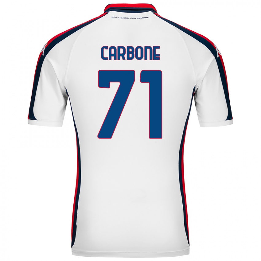 Niño Camiseta Filippo Carbone #71 Blanco 2ª Equipación 2024/25 La Camisa Chile