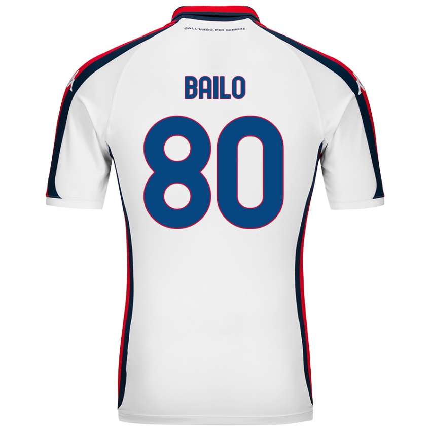 Niño Camiseta Giorgio Bailo #80 Blanco 2ª Equipación 2024/25 La Camisa Chile