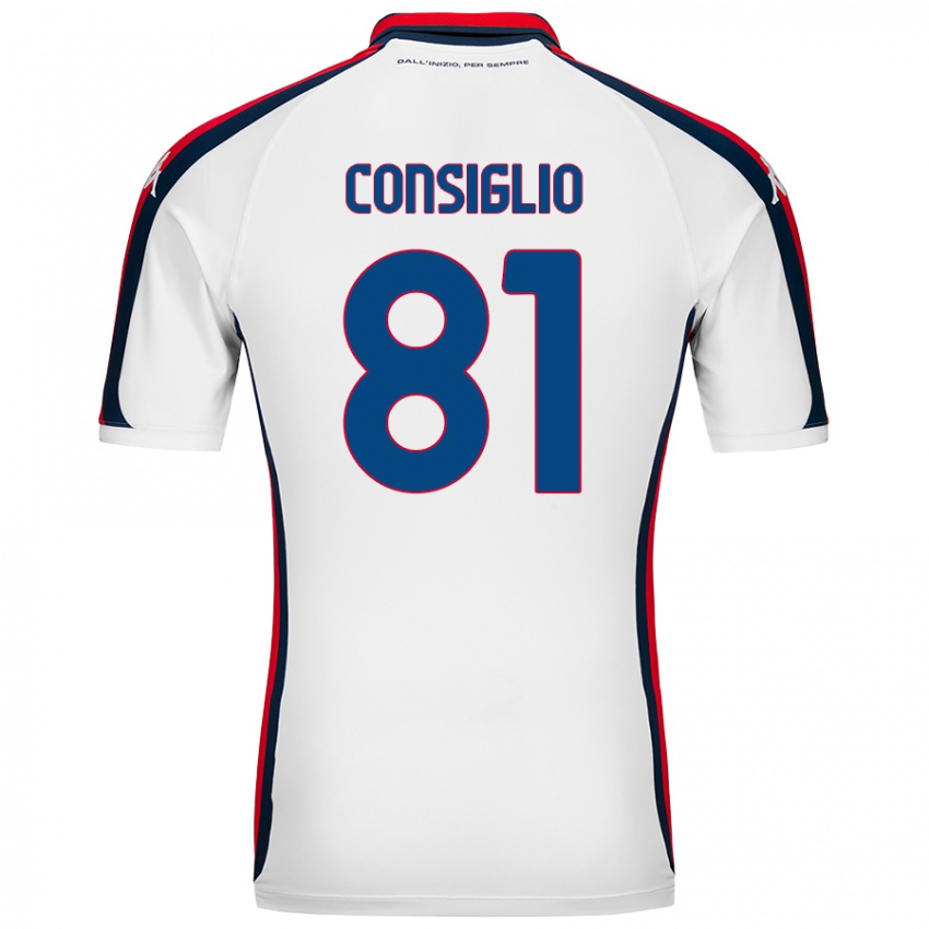 Niño Camiseta Leonardo Consiglio #81 Blanco 2ª Equipación 2024/25 La Camisa Chile