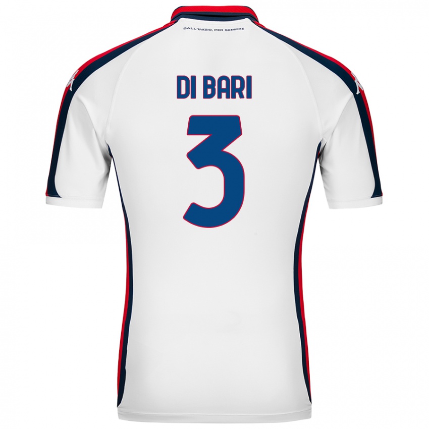 Niño Camiseta Martina Di Bari #3 Blanco 2ª Equipación 2024/25 La Camisa Chile