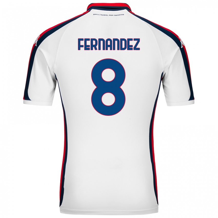 Niño Camiseta Maria Fernandez #8 Blanco 2ª Equipación 2024/25 La Camisa Chile