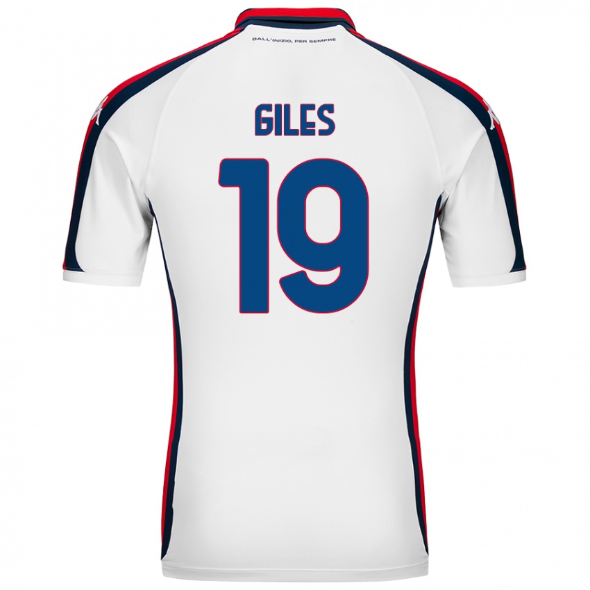 Niño Camiseta Heidi Giles #19 Blanco 2ª Equipación 2024/25 La Camisa Chile