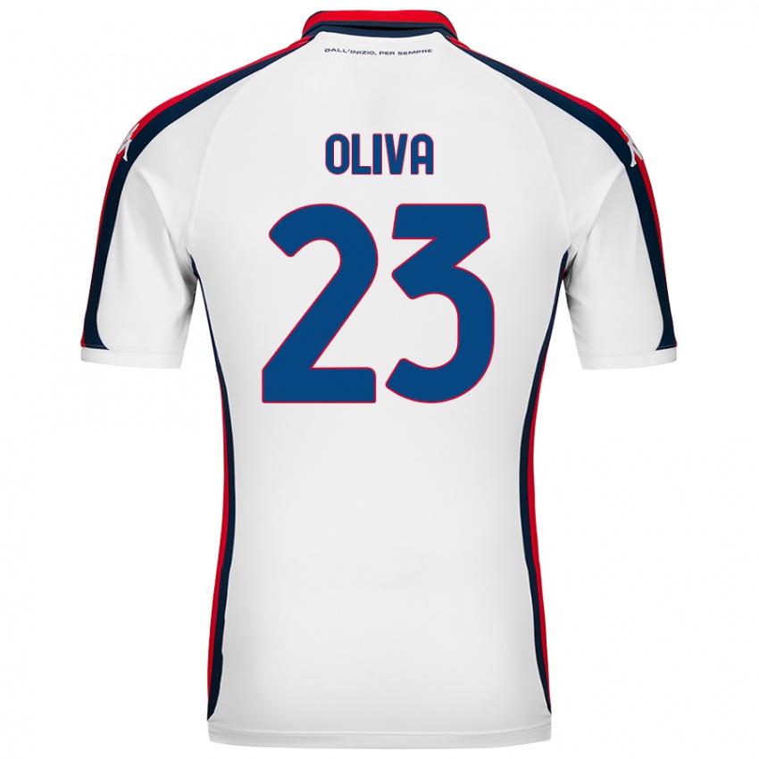 Niño Camiseta Eleonora Oliva #23 Blanco 2ª Equipación 2024/25 La Camisa Chile