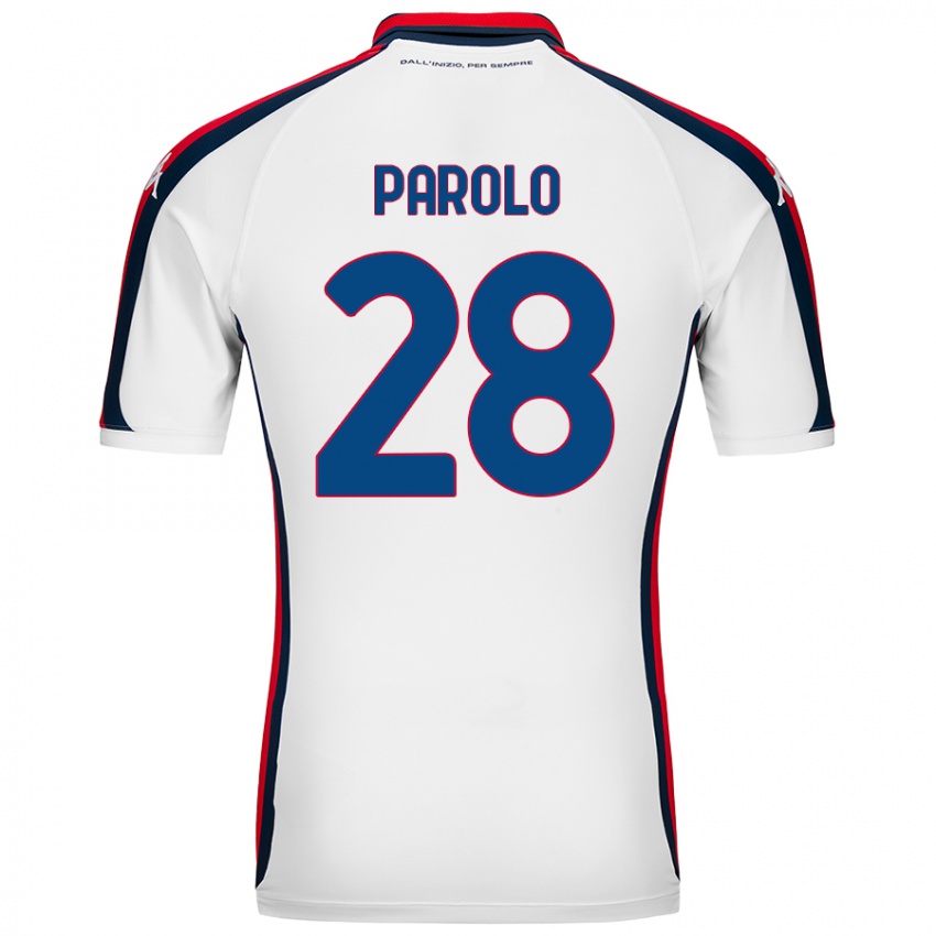 Niño Camiseta Lucrezia Parolo #28 Blanco 2ª Equipación 2024/25 La Camisa Chile