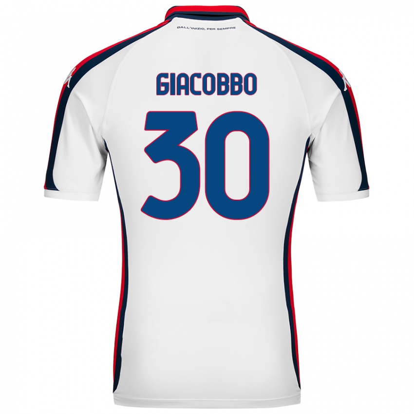 Niño Camiseta Giulia Giacobbo #30 Blanco 2ª Equipación 2024/25 La Camisa Chile