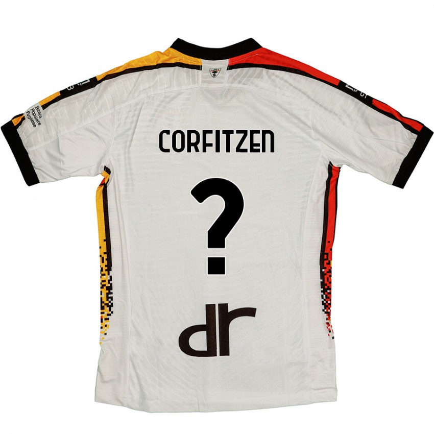 Niño Camiseta Jeppe Corfitzen #0 Blanco Negro 2ª Equipación 2024/25 La Camisa Chile