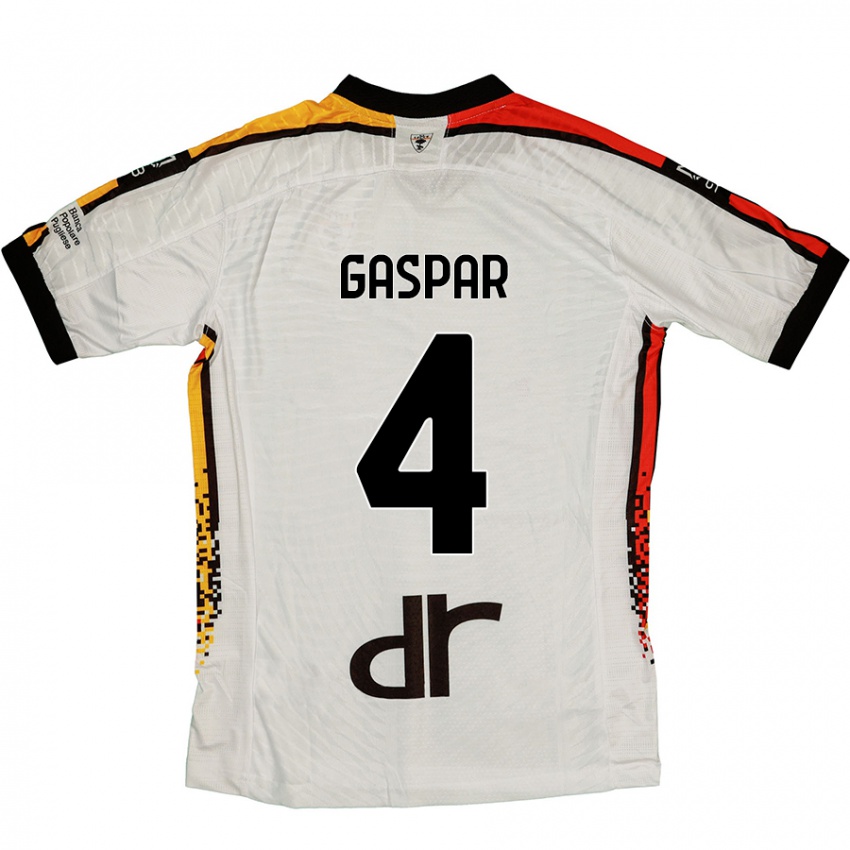 Niño Camiseta Kialonda Gaspar #4 Blanco Negro 2ª Equipación 2024/25 La Camisa Chile