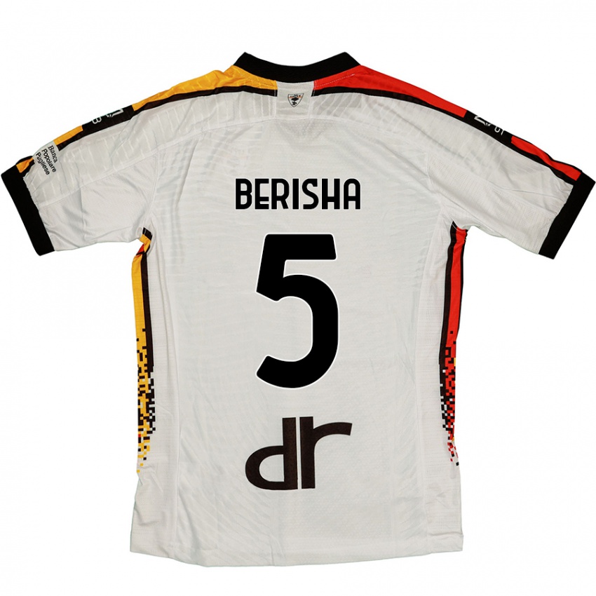 Niño Camiseta Medon Berisha #5 Blanco Negro 2ª Equipación 2024/25 La Camisa Chile