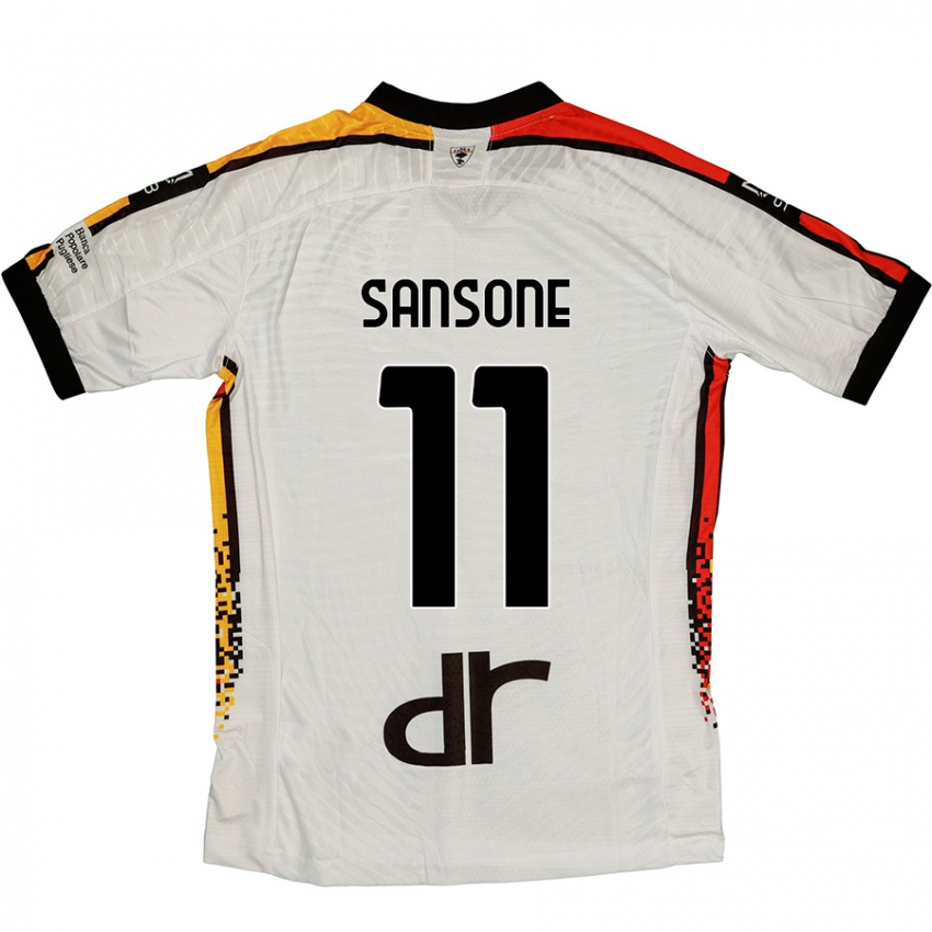 Niño Camiseta Nicola Sansone #11 Blanco Negro 2ª Equipación 2024/25 La Camisa Chile