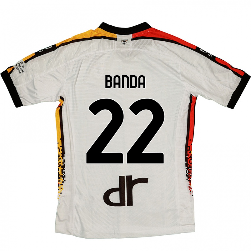 Niño Camiseta Lameck Banda #22 Blanco Negro 2ª Equipación 2024/25 La Camisa Chile