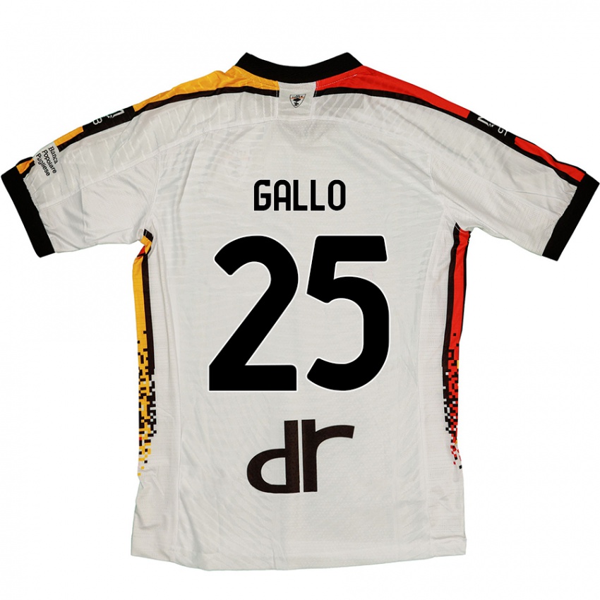 Niño Camiseta Antonino Gallo #25 Blanco Negro 2ª Equipación 2024/25 La Camisa Chile