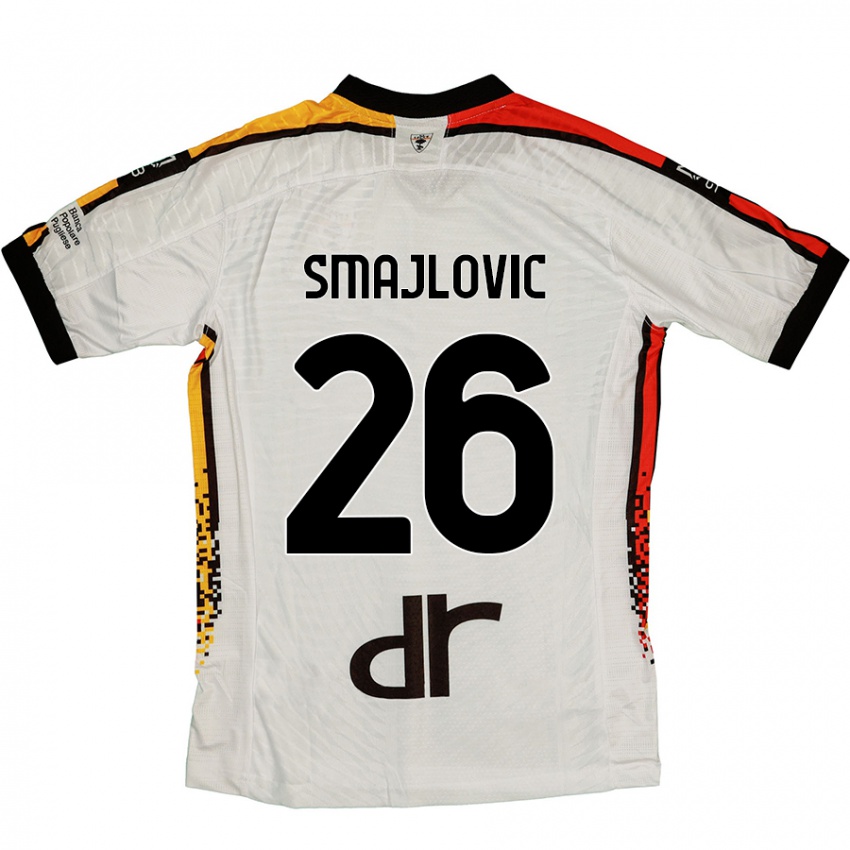 Niño Camiseta Zinedin Smajlovic #26 Blanco Negro 2ª Equipación 2024/25 La Camisa Chile