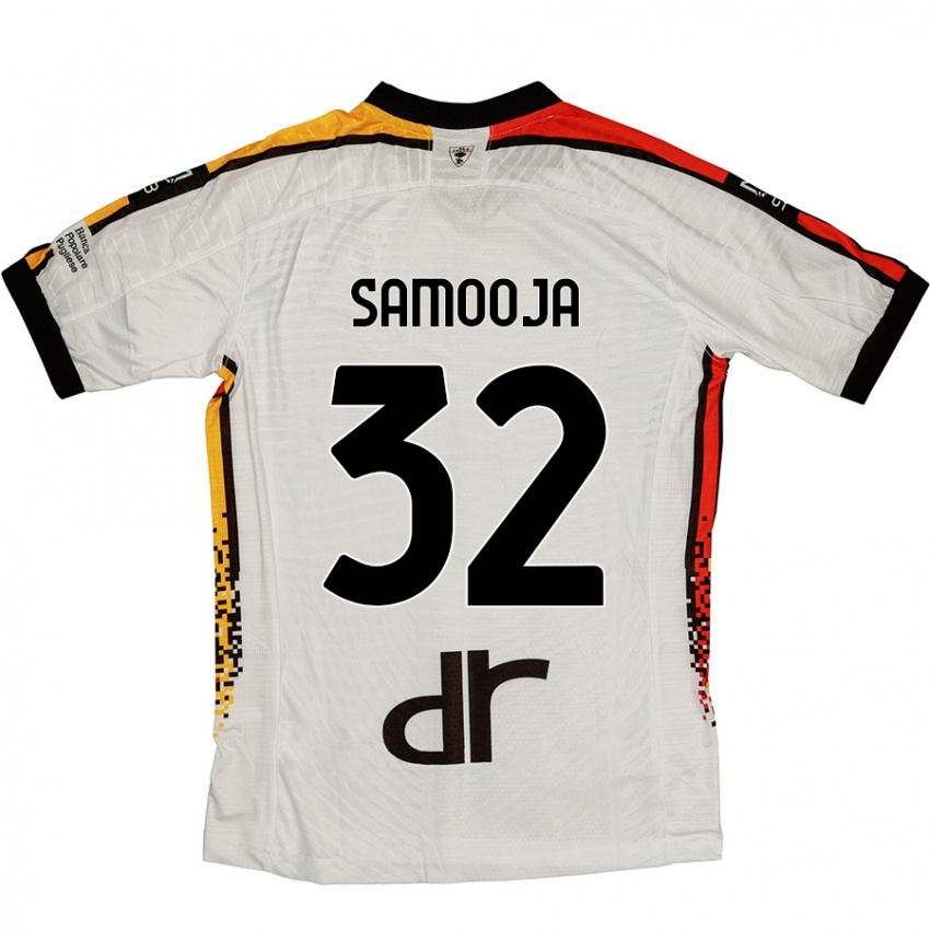 Niño Camiseta Jasper Samooja #32 Blanco Negro 2ª Equipación 2024/25 La Camisa Chile