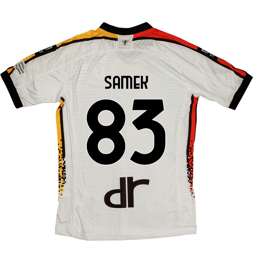 Niño Camiseta Daniel Samek #83 Blanco Negro 2ª Equipación 2024/25 La Camisa Chile