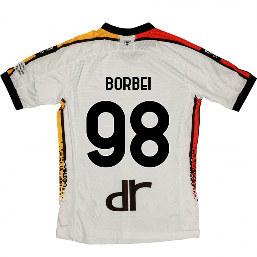 Niño Camiseta Alexandru Borbei #98 Blanco Negro 2ª Equipación 2024/25 La Camisa Chile