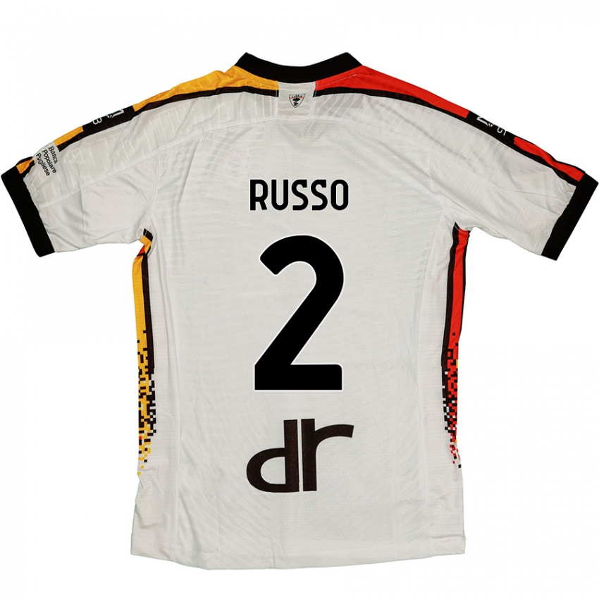 Niño Camiseta Luca Russo #2 Blanco Negro 2ª Equipación 2024/25 La Camisa Chile