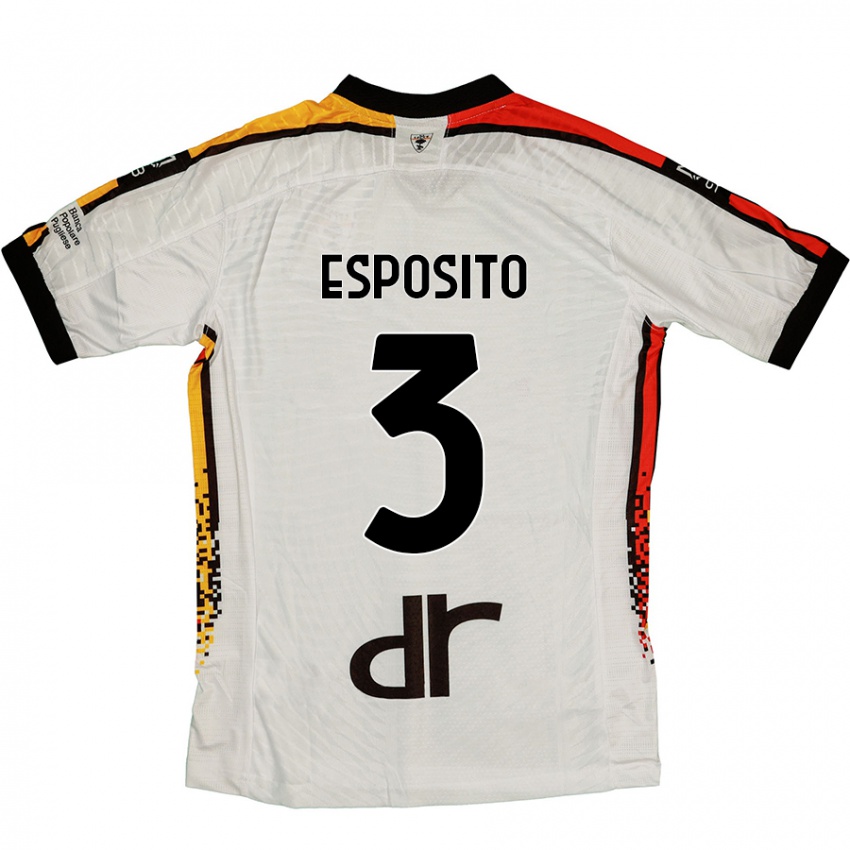 Niño Camiseta Sebastian Esposito #3 Blanco Negro 2ª Equipación 2024/25 La Camisa Chile