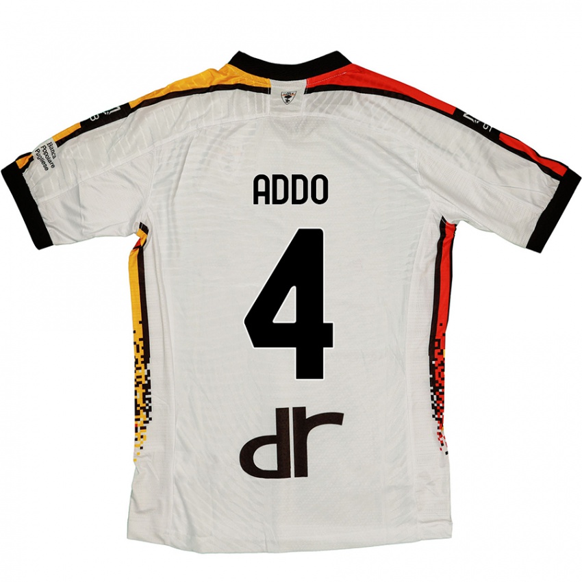 Niño Camiseta Vernon Addo #4 Blanco Negro 2ª Equipación 2024/25 La Camisa Chile