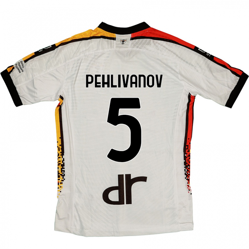 Niño Camiseta Cristian Pehlivanov #5 Blanco Negro 2ª Equipación 2024/25 La Camisa Chile