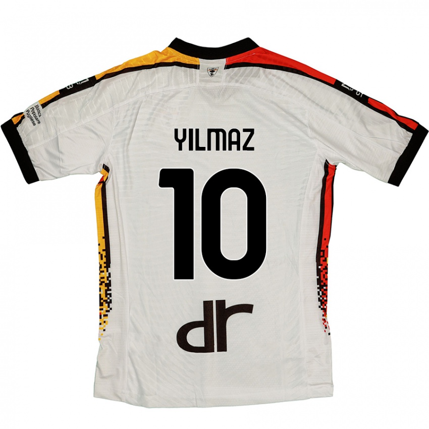 Niño Camiseta Enes Yilmaz #10 Blanco Negro 2ª Equipación 2024/25 La Camisa Chile