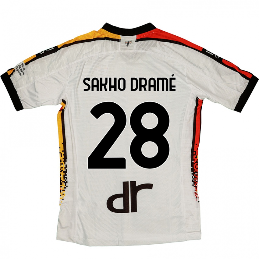 Niño Camiseta Samba Sakho Dramé #28 Blanco Negro 2ª Equipación 2024/25 La Camisa Chile