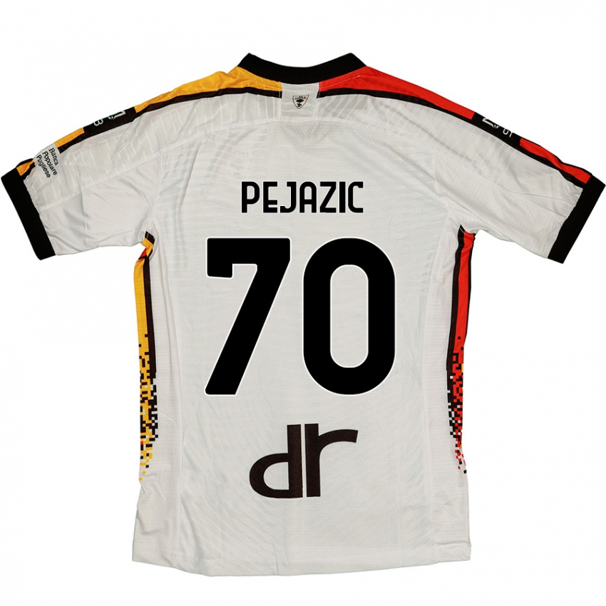 Niño Camiseta Mario Pejazic #70 Blanco Negro 2ª Equipación 2024/25 La Camisa Chile