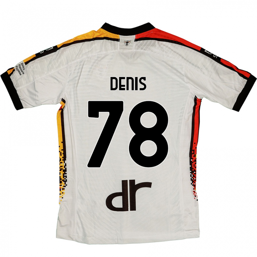 Niño Camiseta Max Denis #78 Blanco Negro 2ª Equipación 2024/25 La Camisa Chile