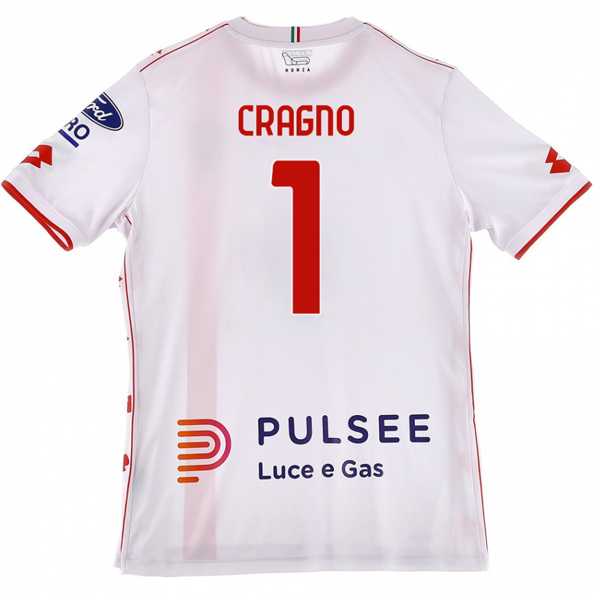 Niño Camiseta Alessio Cragno #1 Blanco Rojo 2ª Equipación 2024/25 La Camisa Chile