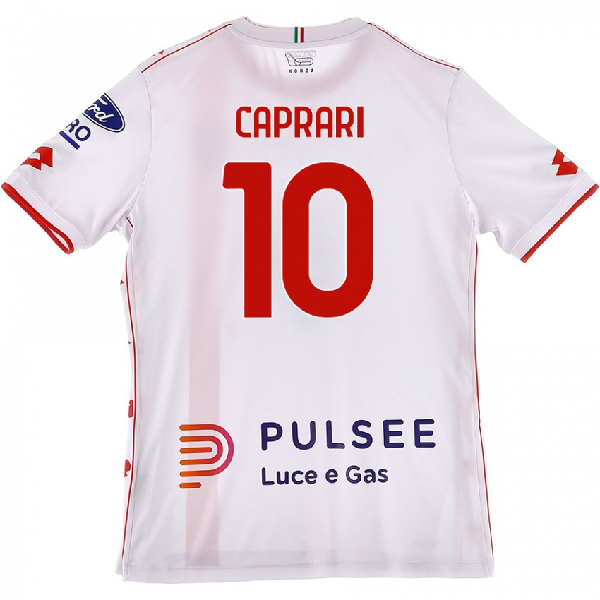 Niño Camiseta Gianluca Caprari #10 Blanco Rojo 2ª Equipación 2024/25 La Camisa Chile