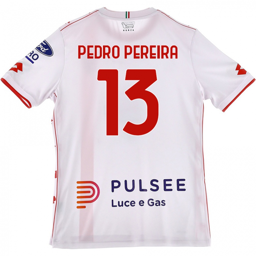 Niño Camiseta Pedro Pereira #13 Blanco Rojo 2ª Equipación 2024/25 La Camisa Chile