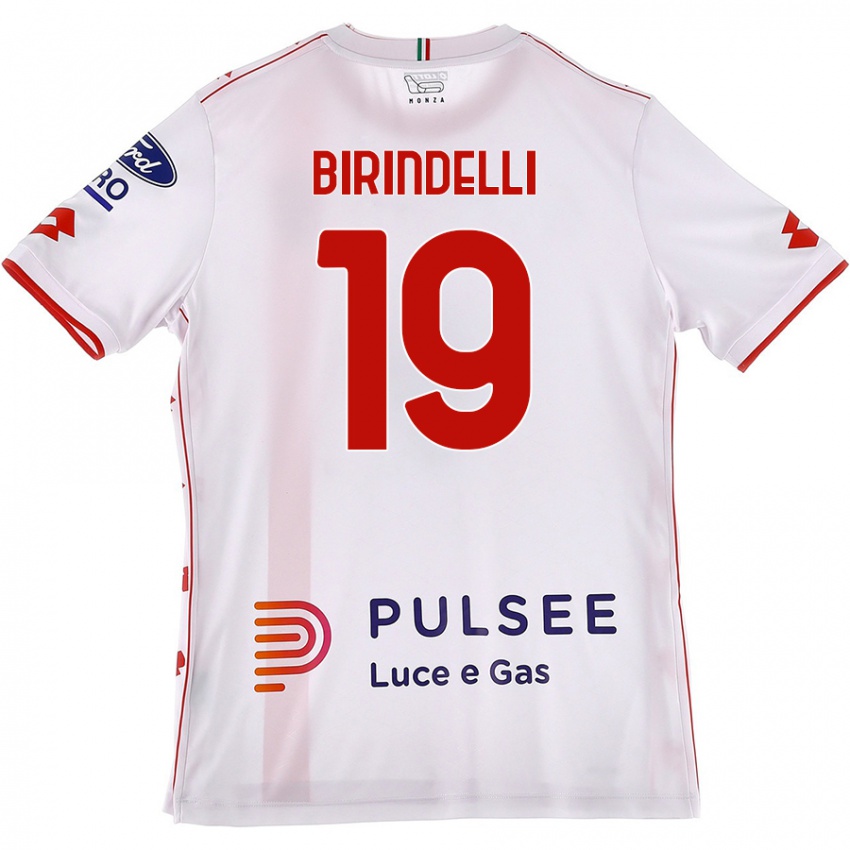 Niño Camiseta Samuele Birindelli #19 Blanco Rojo 2ª Equipación 2024/25 La Camisa Chile