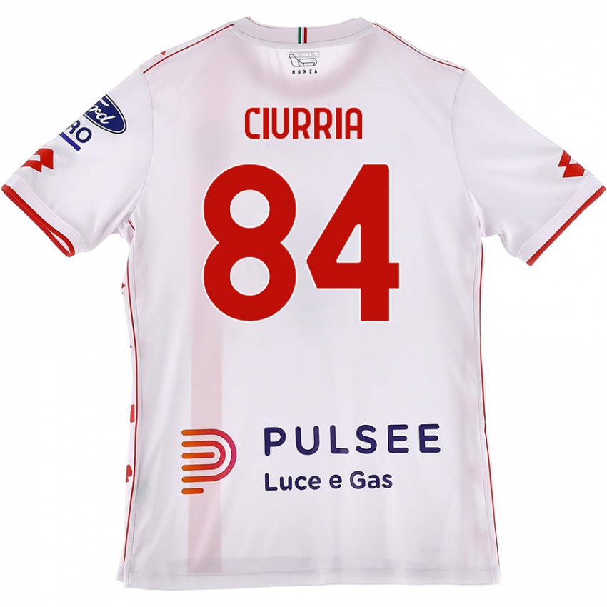 Niño Camiseta Patrick Ciurria #84 Blanco Rojo 2ª Equipación 2024/25 La Camisa Chile