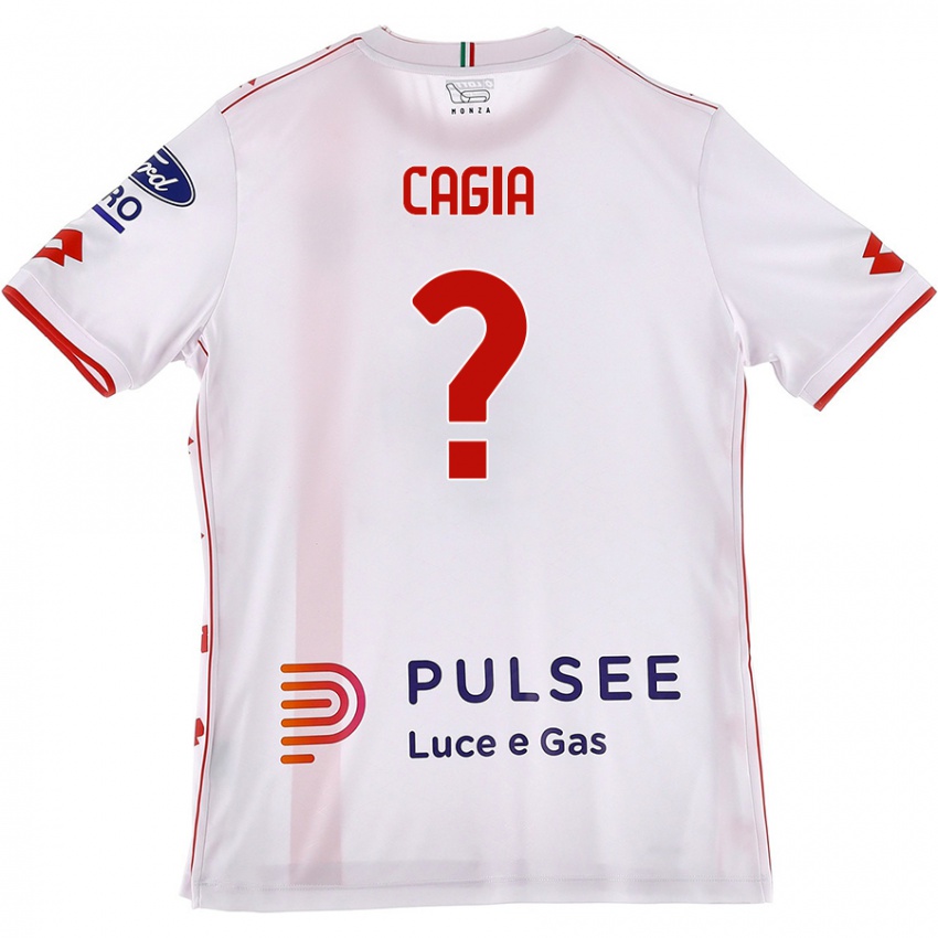 Niño Camiseta Gabriele Cagia #0 Blanco Rojo 2ª Equipación 2024/25 La Camisa Chile