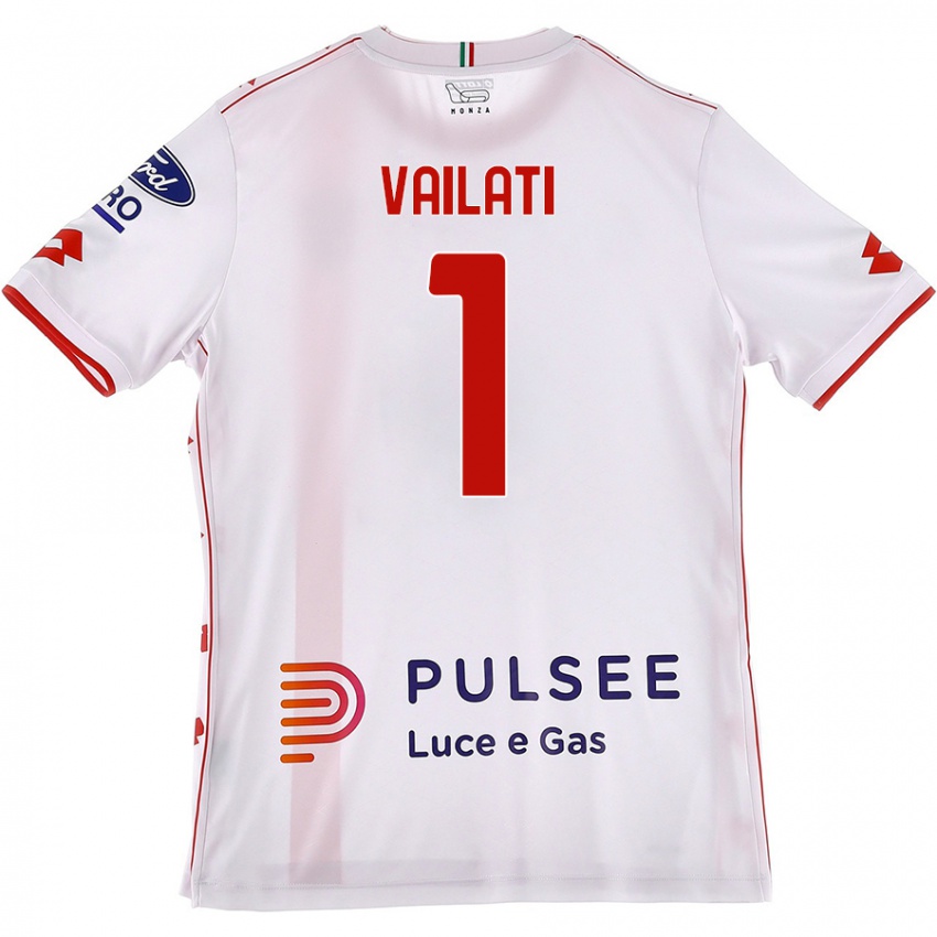 Niño Camiseta Andrea Vailati #1 Blanco Rojo 2ª Equipación 2024/25 La Camisa Chile