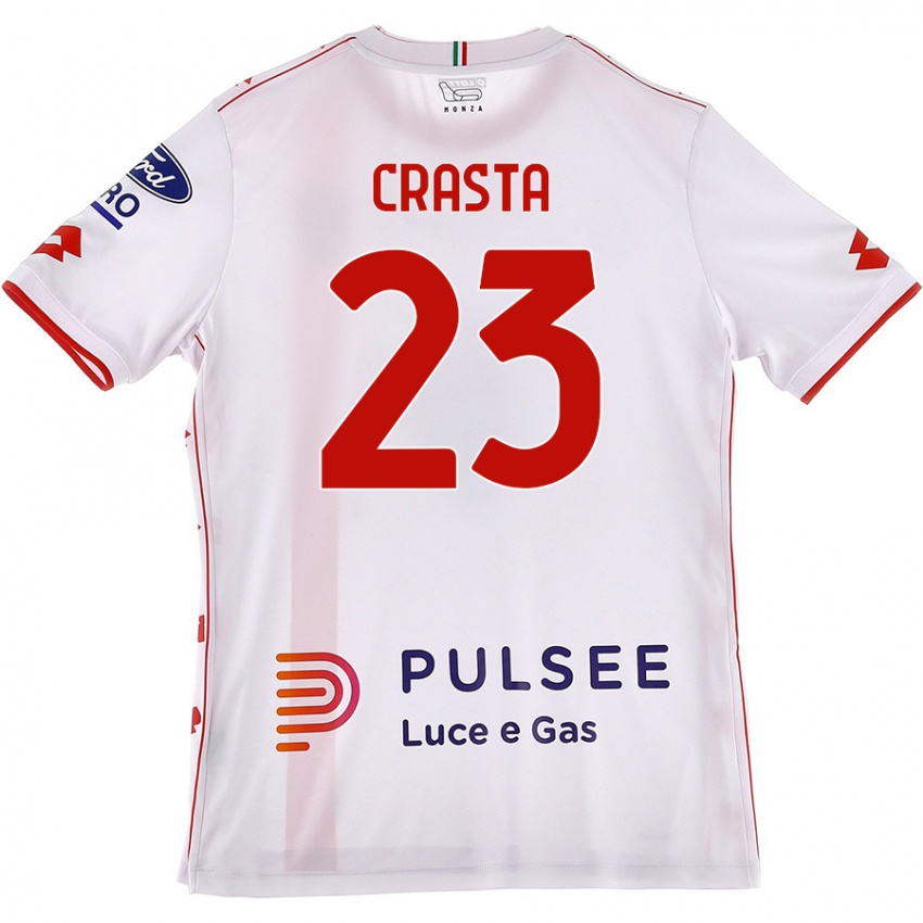 Niño Camiseta Mario Crasta #23 Blanco Rojo 2ª Equipación 2024/25 La Camisa Chile