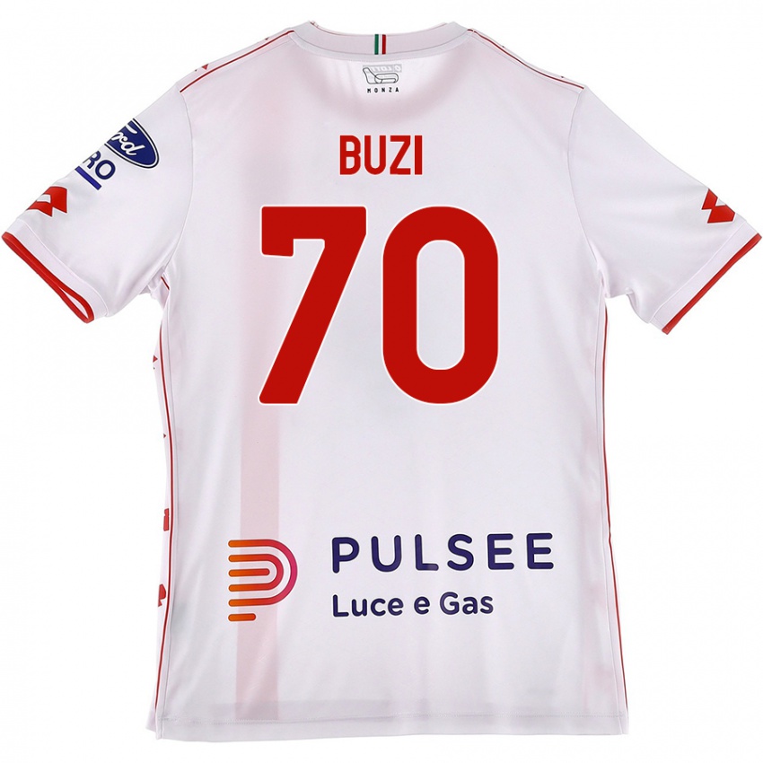 Niño Camiseta Luis Buzi #70 Blanco Rojo 2ª Equipación 2024/25 La Camisa Chile