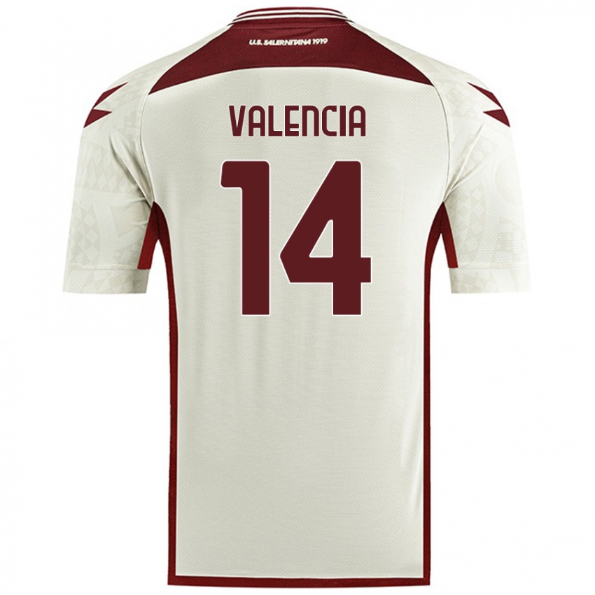 Niño Camiseta Diego Valencia #14 Color Crema 2ª Equipación 2024/25 La Camisa Chile