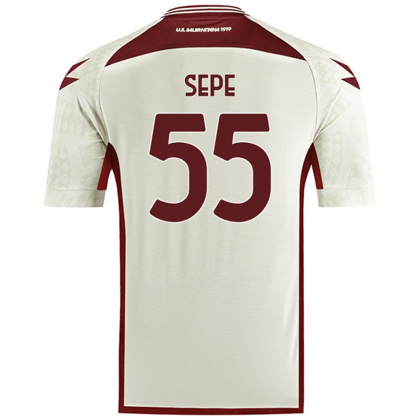 Niño Camiseta Luigi Sepe #55 Color Crema 2ª Equipación 2024/25 La Camisa Chile