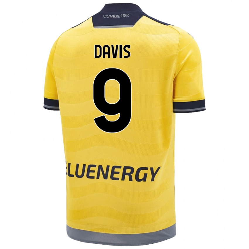 Niño Camiseta Keinan Davis #9 Dorado 2ª Equipación 2024/25 La Camisa Chile