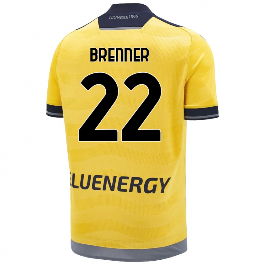 Niño Camiseta Brenner #22 Dorado 2ª Equipación 2024/25 La Camisa Chile