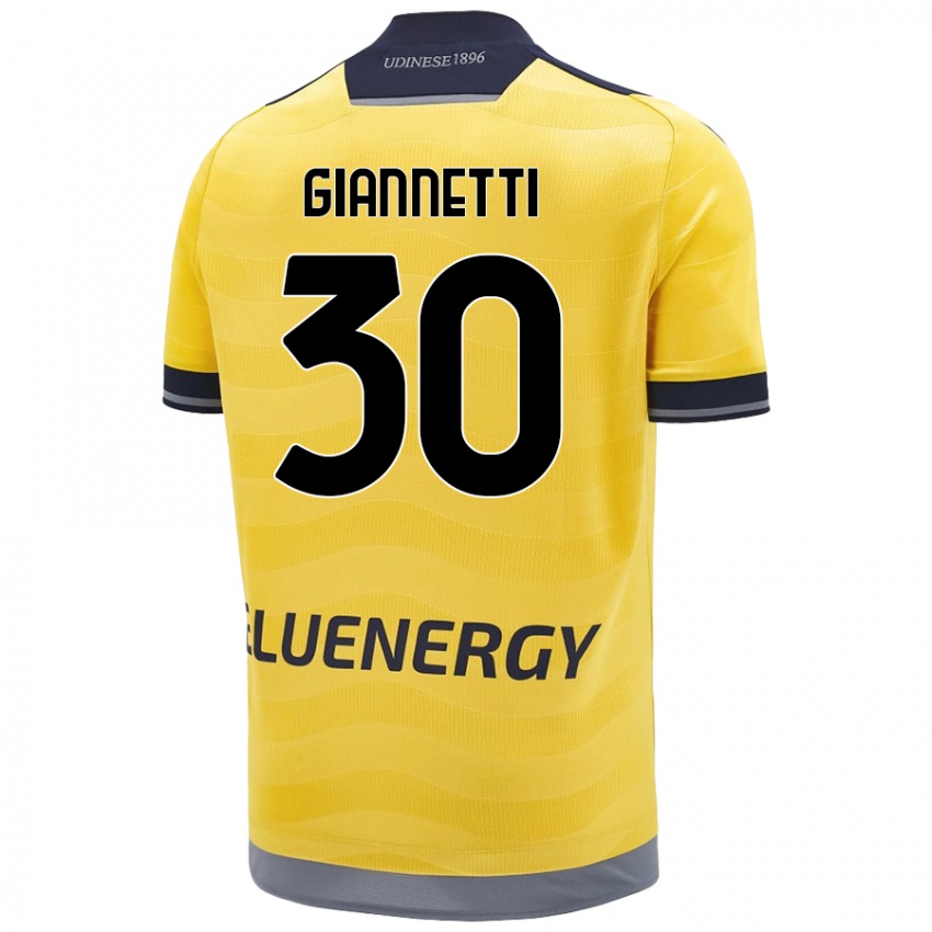 Niño Camiseta Lautaro Giannetti #30 Dorado 2ª Equipación 2024/25 La Camisa Chile