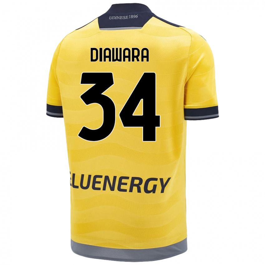 Niño Camiseta Sekou Diawara #34 Dorado 2ª Equipación 2024/25 La Camisa Chile