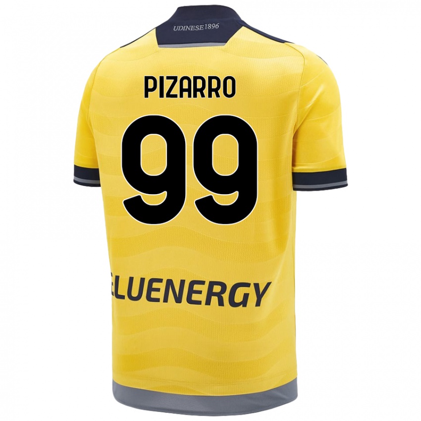 Niño Camiseta Damián Pizarro #99 Dorado 2ª Equipación 2024/25 La Camisa Chile