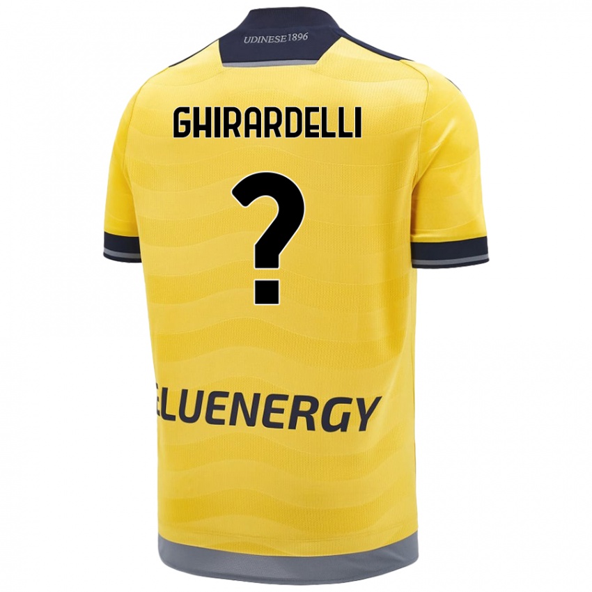 Niño Camiseta Davide Ghirardelli #0 Dorado 2ª Equipación 2024/25 La Camisa Chile