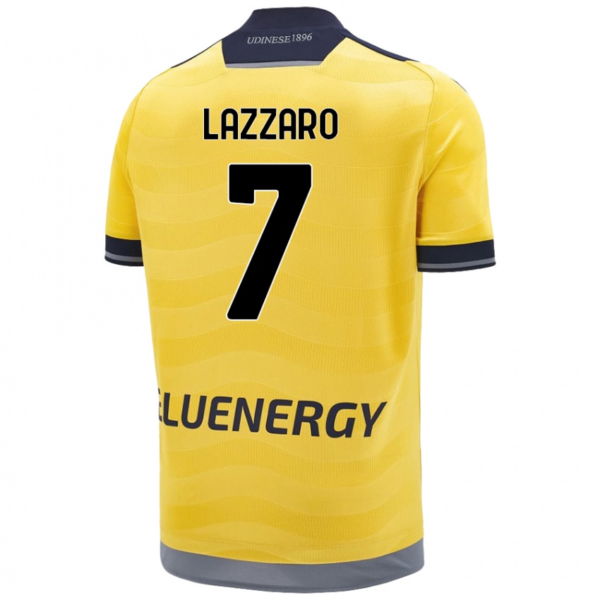 Niño Camiseta Davide Lazzaro #7 Dorado 2ª Equipación 2024/25 La Camisa Chile