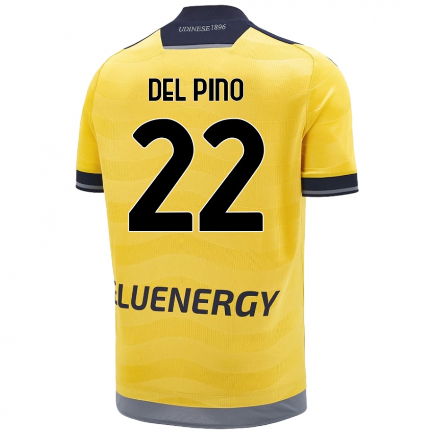 Niño Camiseta Lorenzo Del Pino #22 Dorado 2ª Equipación 2024/25 La Camisa Chile