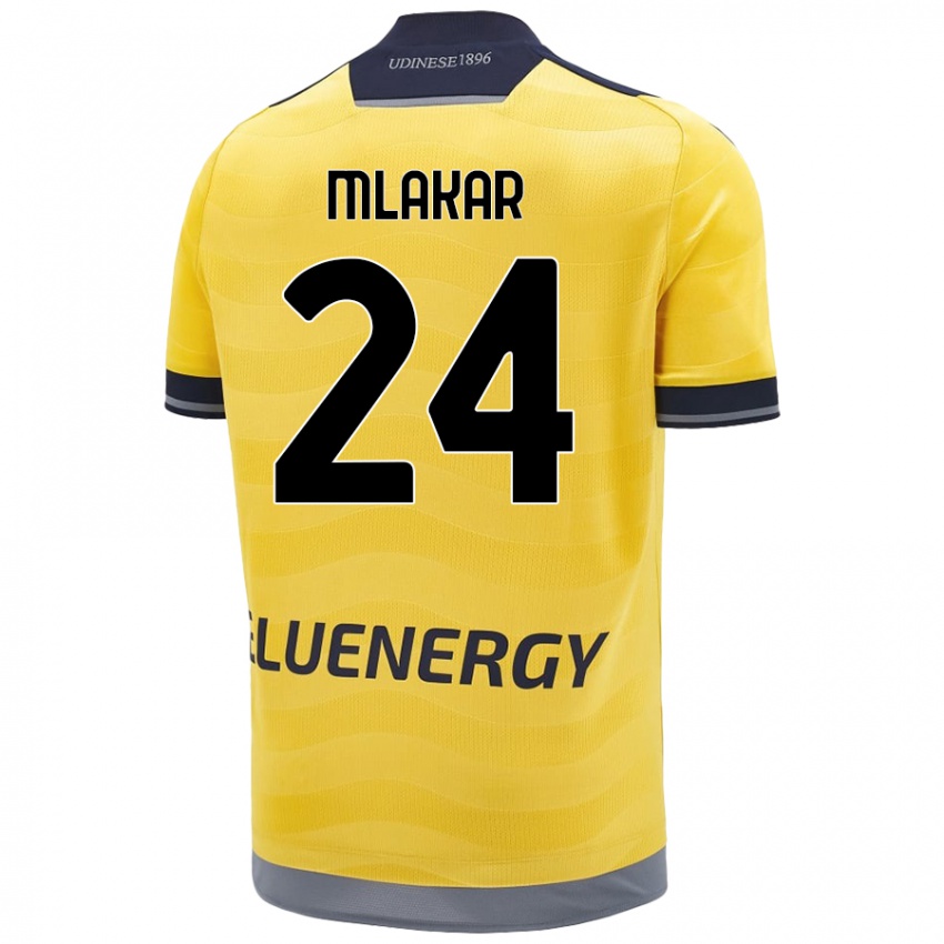 Niño Camiseta Lorenzo Mlakar #24 Dorado 2ª Equipación 2024/25 La Camisa Chile