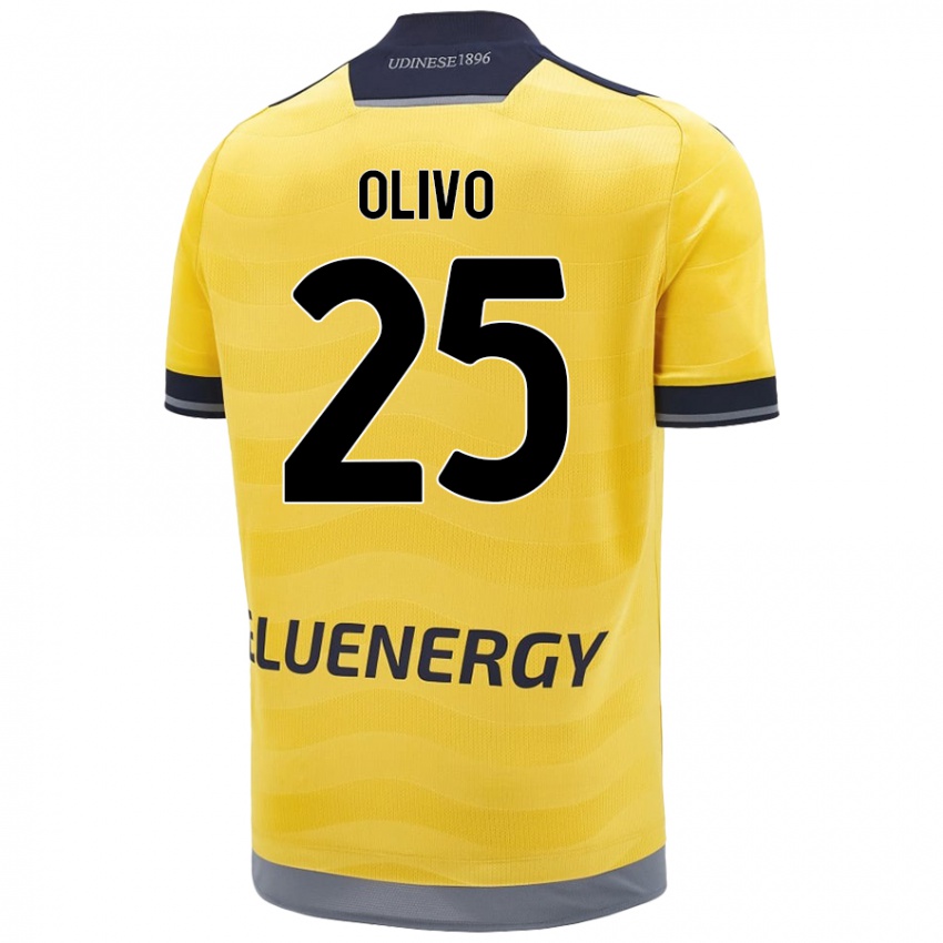 Niño Camiseta Gioele Olivo #25 Dorado 2ª Equipación 2024/25 La Camisa Chile