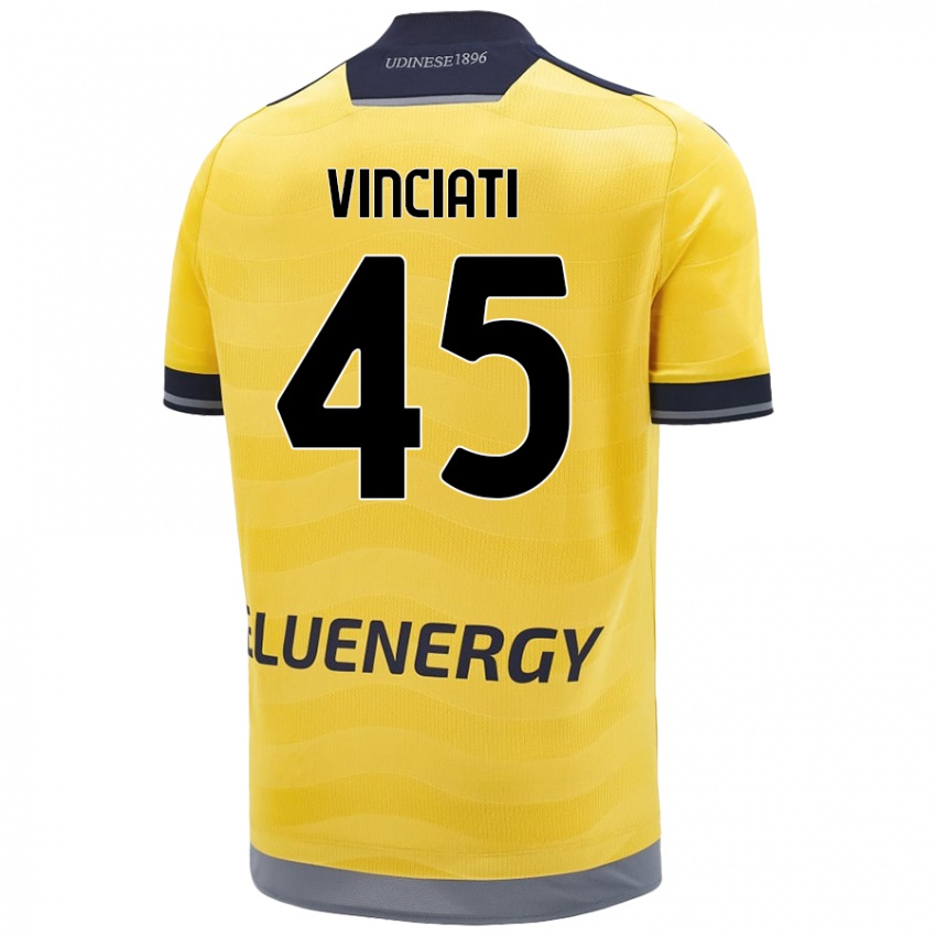 Niño Camiseta Giulio Vinciati #45 Dorado 2ª Equipación 2024/25 La Camisa Chile