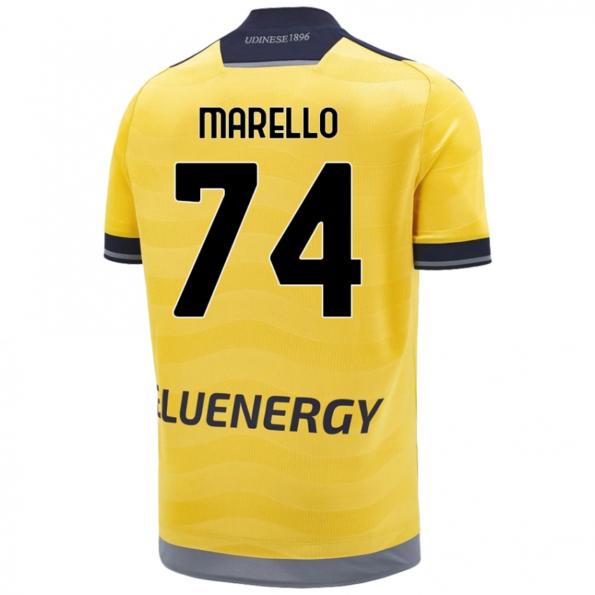 Niño Camiseta Mattia Marello #74 Dorado 2ª Equipación 2024/25 La Camisa Chile